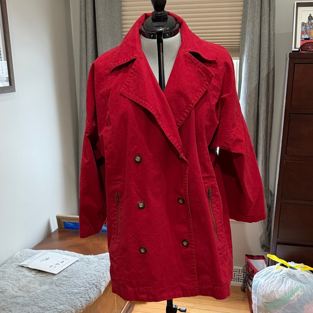 Women's Red Peacoat